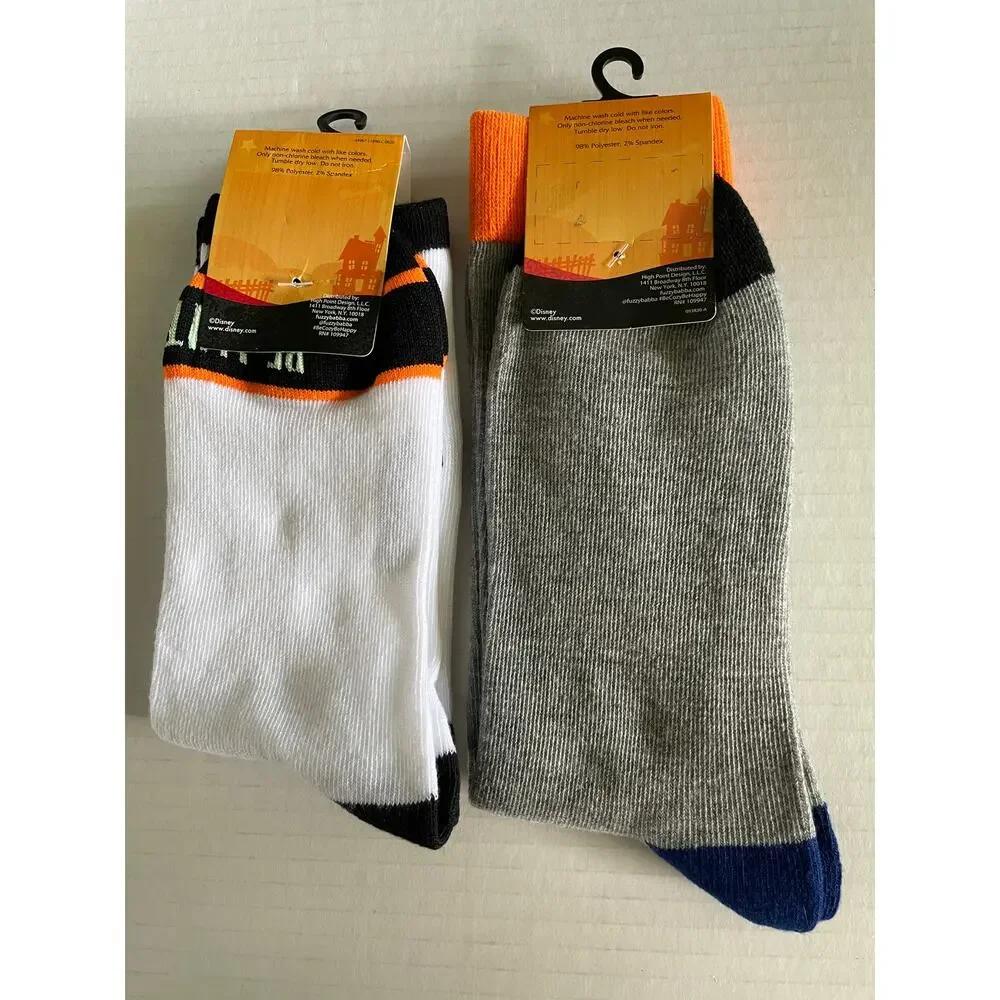 2 PAIR DISNEY GLOWIN DARK MICKEY VAMPIRE HALLOWEEN SOCKS NEW